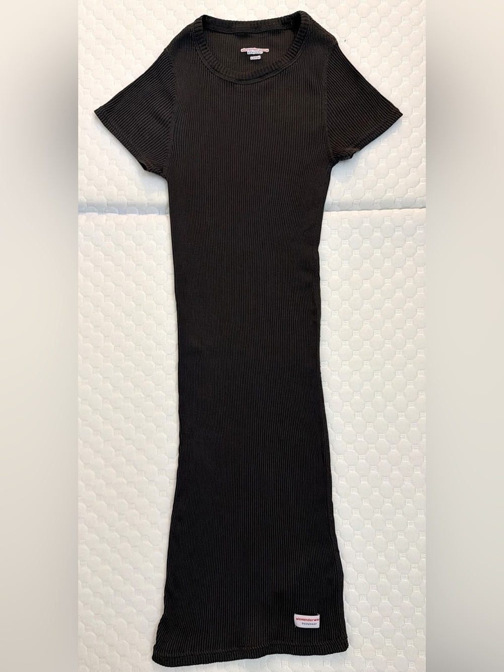 Alexander Wang Grey Ribbed Cotton Short Sleeve Loungewear Minidress XS